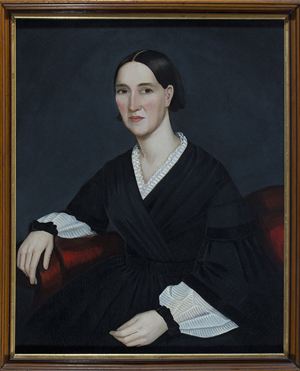Ammi Phillips (American, 1788-1865), ‘Portrait of a Woman,’ oil on canvas, 33½ x 27in. Provenance: The Abby Aldridge Rockefeller Folk Art Collection, Colonial Williamsburg. Est. $8,000-$12,000. Quinn’s Auction Galleries image